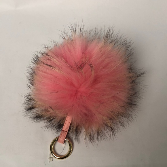 Pom pom real fur pink, cream and black - Picture 1 of 6